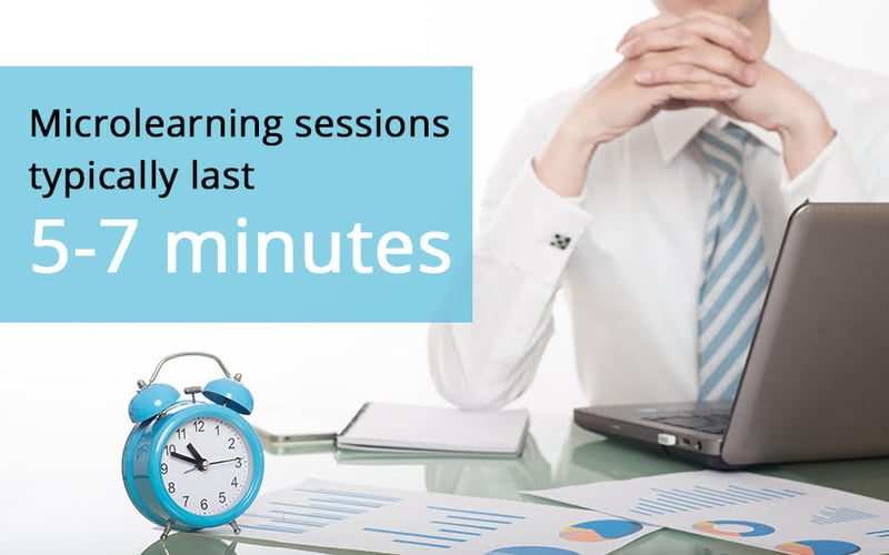 Microlearning sessions last no more than 5-7 minutes